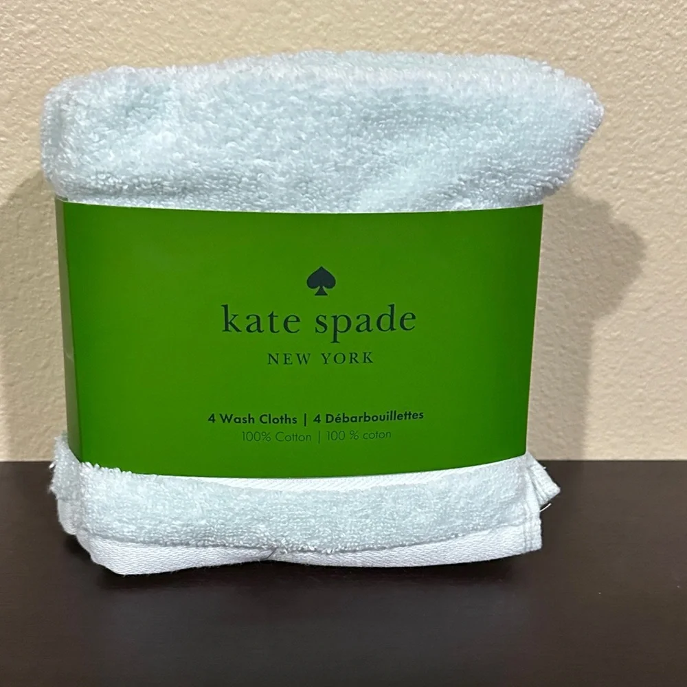 New Kate Spade New York Light Blue/Green Wash Cloths